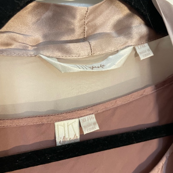 NK imode 100% silk Chemise and Robe Set Mauve Embroidery Floral Mesh L/XL - Picture 6 of 9